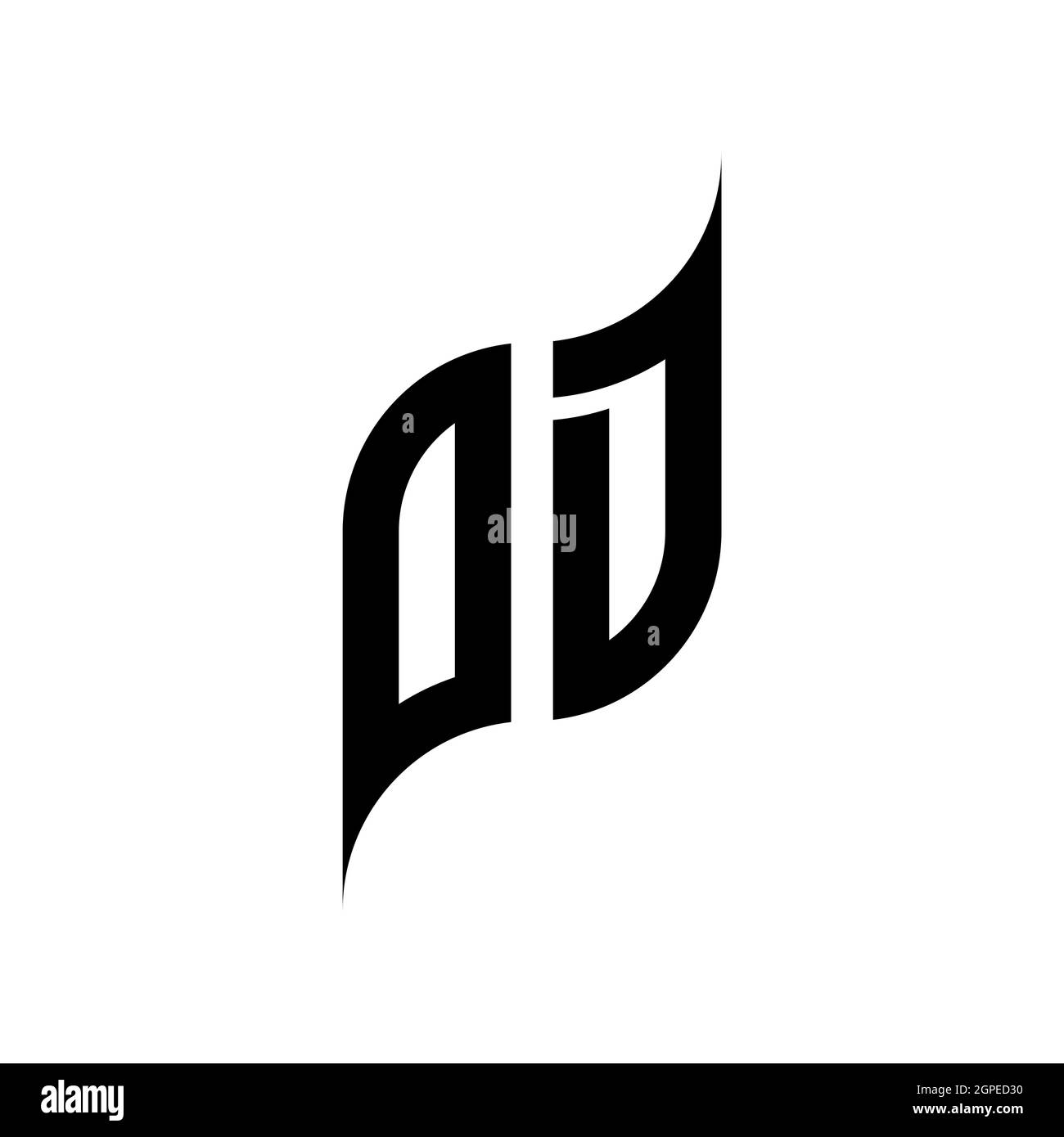 OD Monogram geometric shape style template. Monogram initial design vector isolated on white background Stock Vector