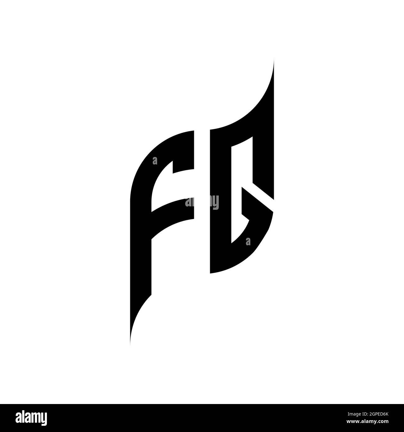 FQ Monogram geometric shape style template. Monogram initial design vector isolated on white background Stock Vector