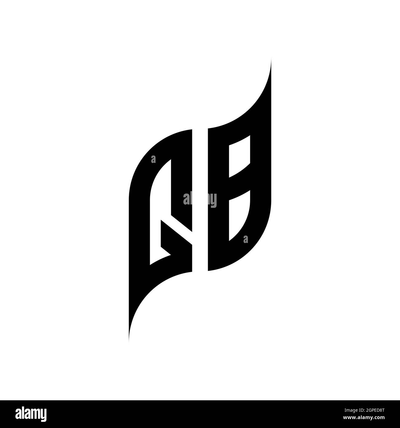 QB Monogram geometric shape style template. Monogram initial design vector isolated on white background Stock Vector