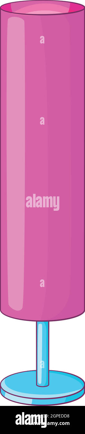 Pink table lamp icon, cartoon style Stock Vector