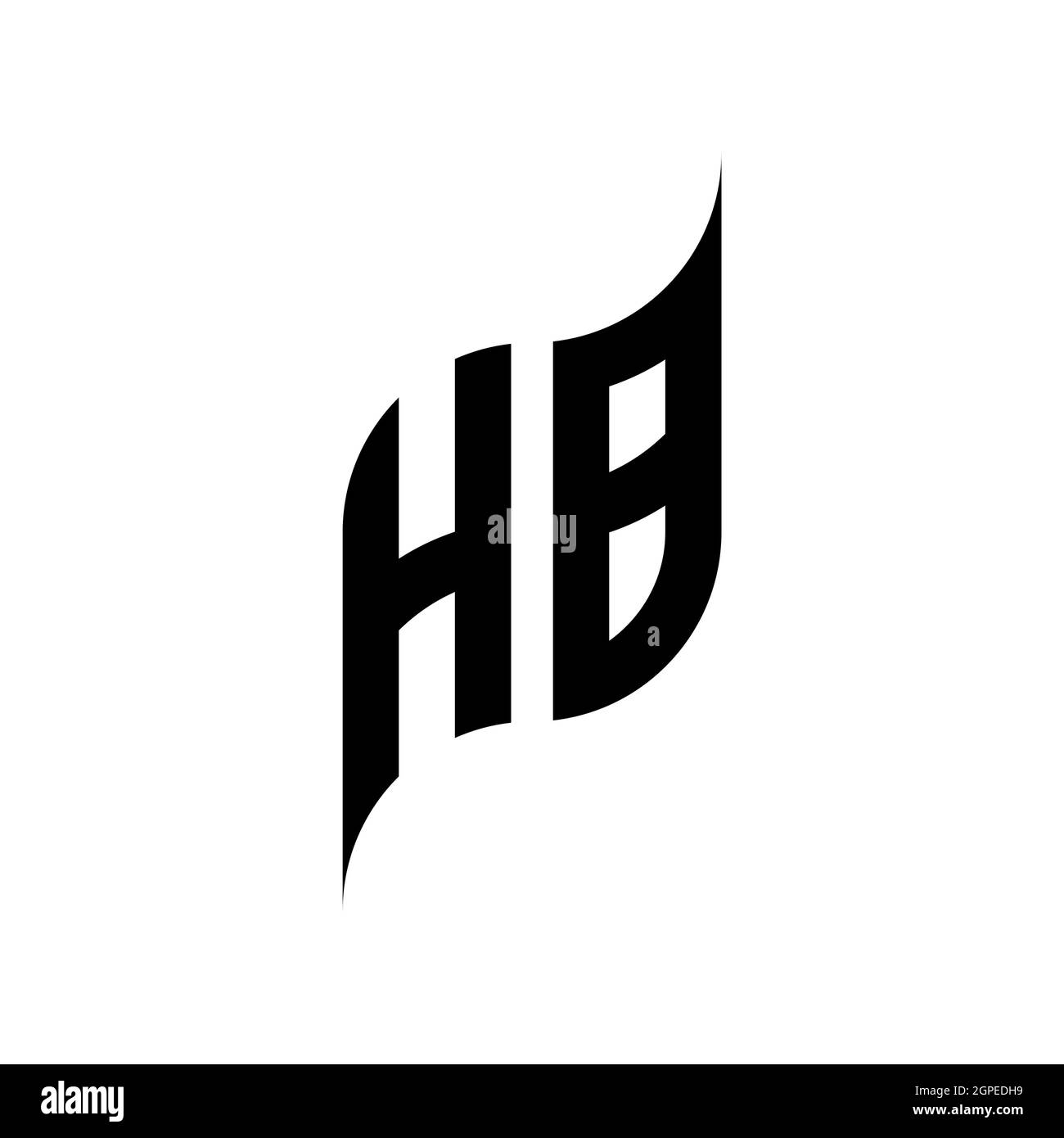 HB Monogram geometric shape style template. Monogram initial design vector isolated on white background Stock Vector