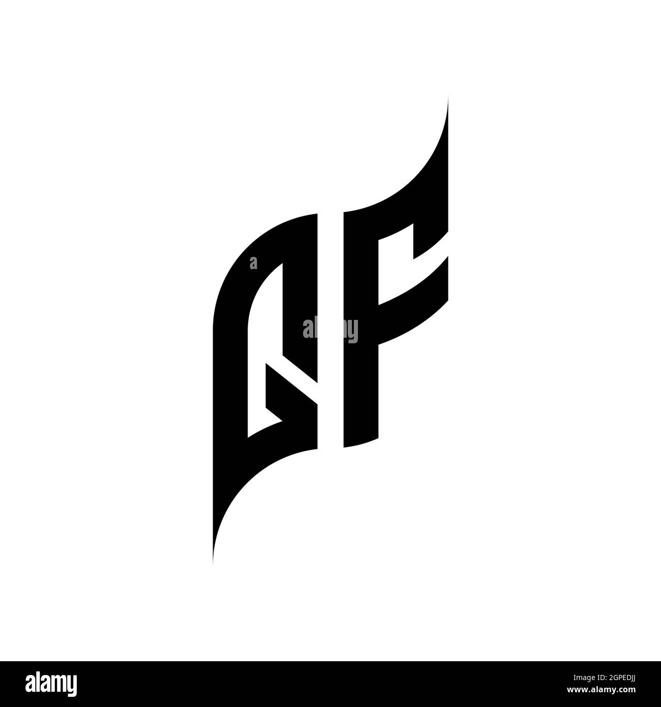 QF Monogram geometric shape style template. Monogram initial design vector isolated on white background Stock Vector