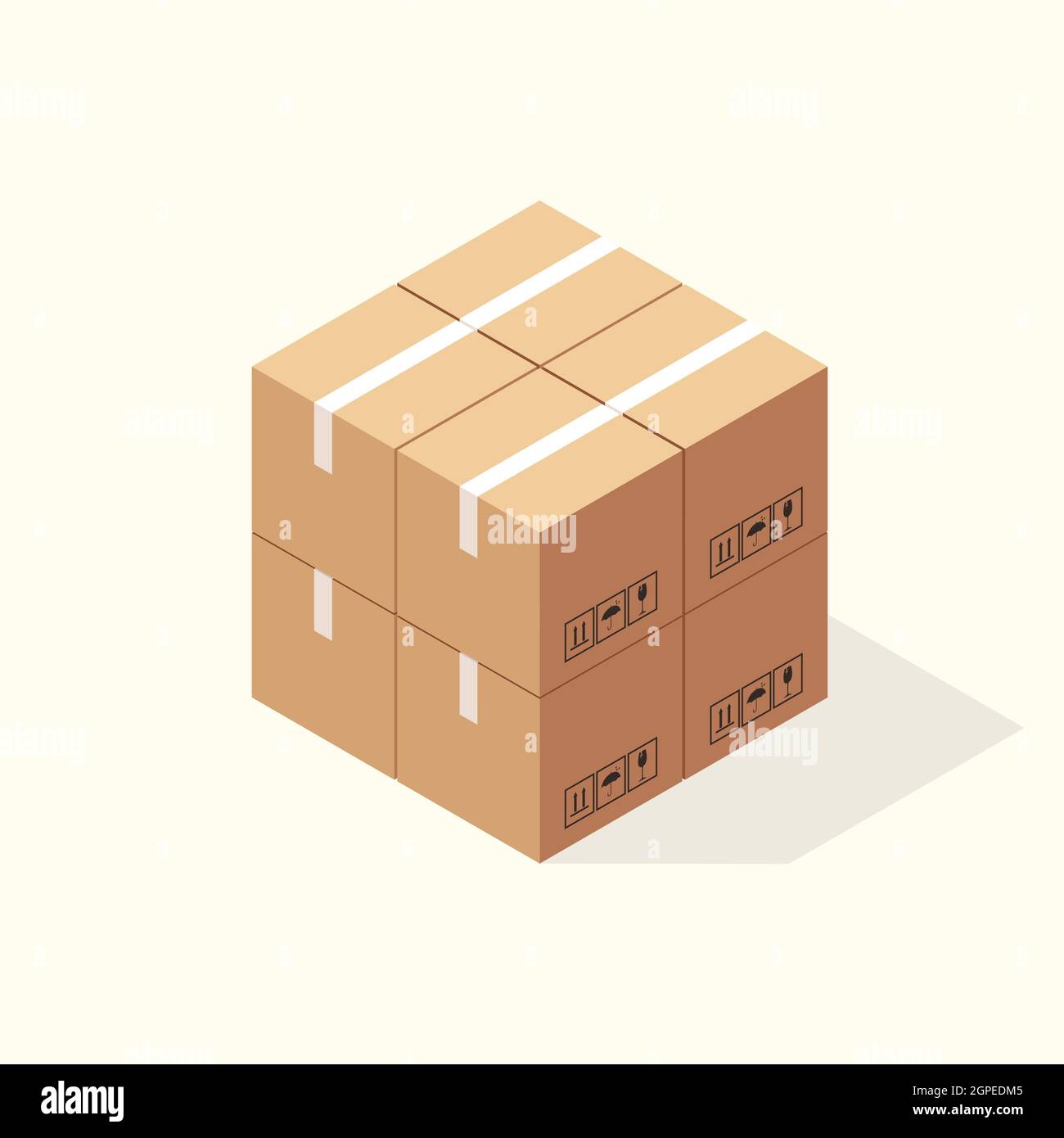 Isometric Cardboard Boxes. Vector illustration Stock Vector