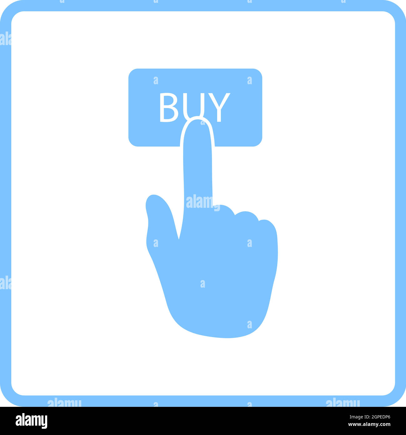 Finger Push The Buy Button Icon Stock Vector