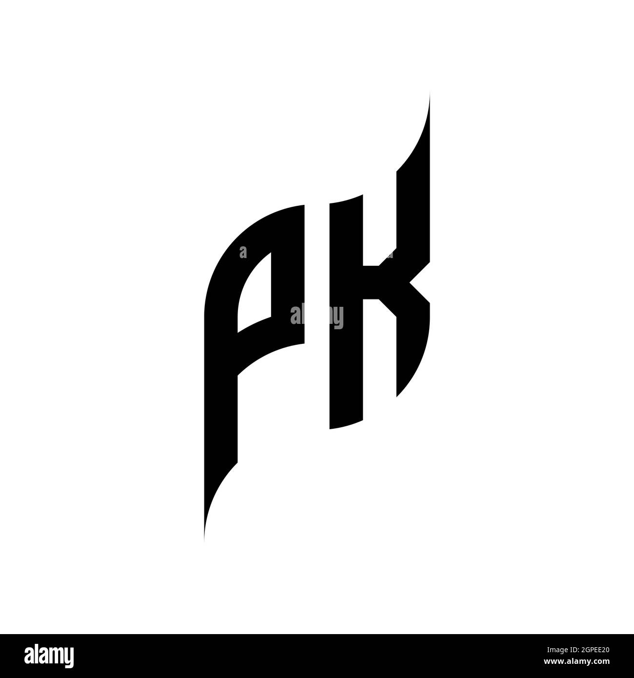 PK Monogram geometric shape style template. Monogram initial design ...