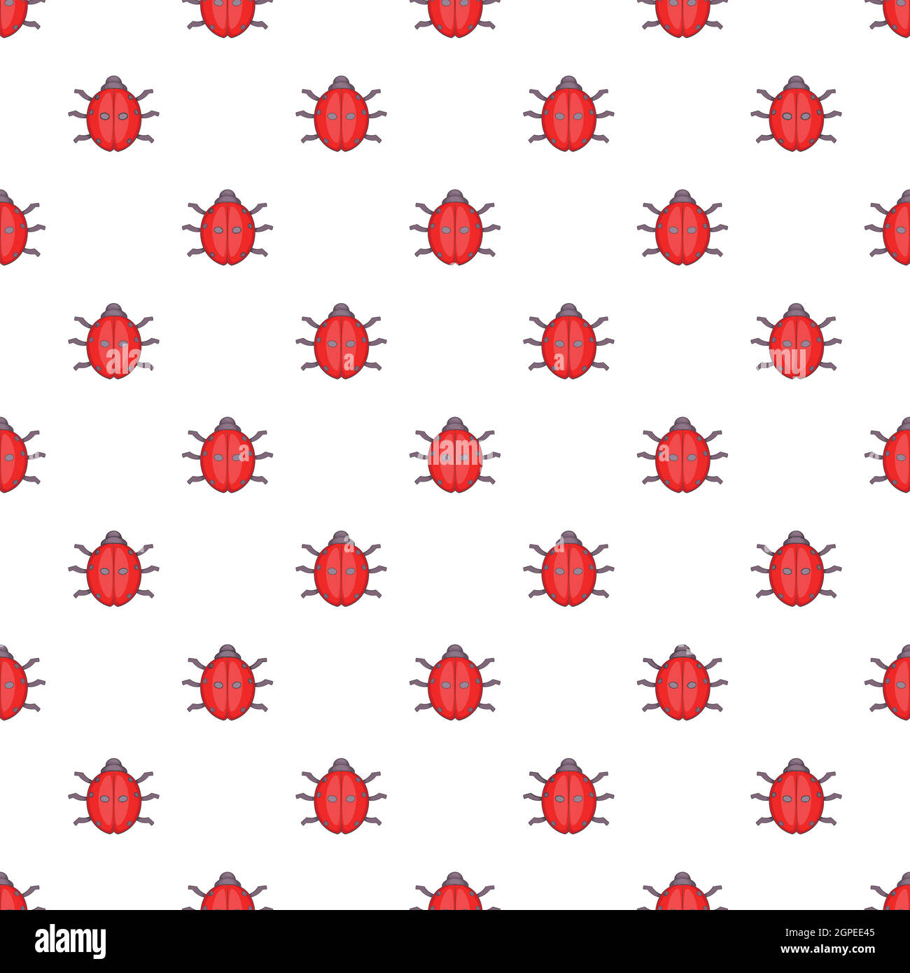 Ladybug pattern, cartoon style Stock Vector