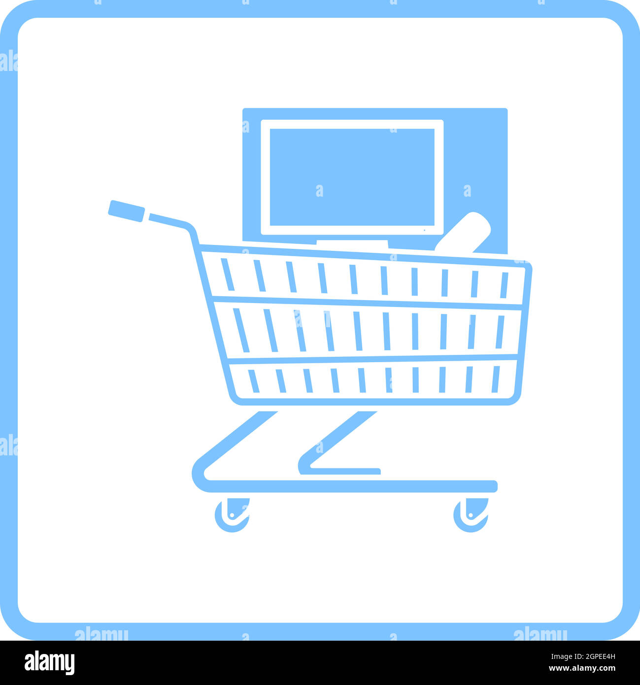 Shopping Cart With PC Icon Stock Vector