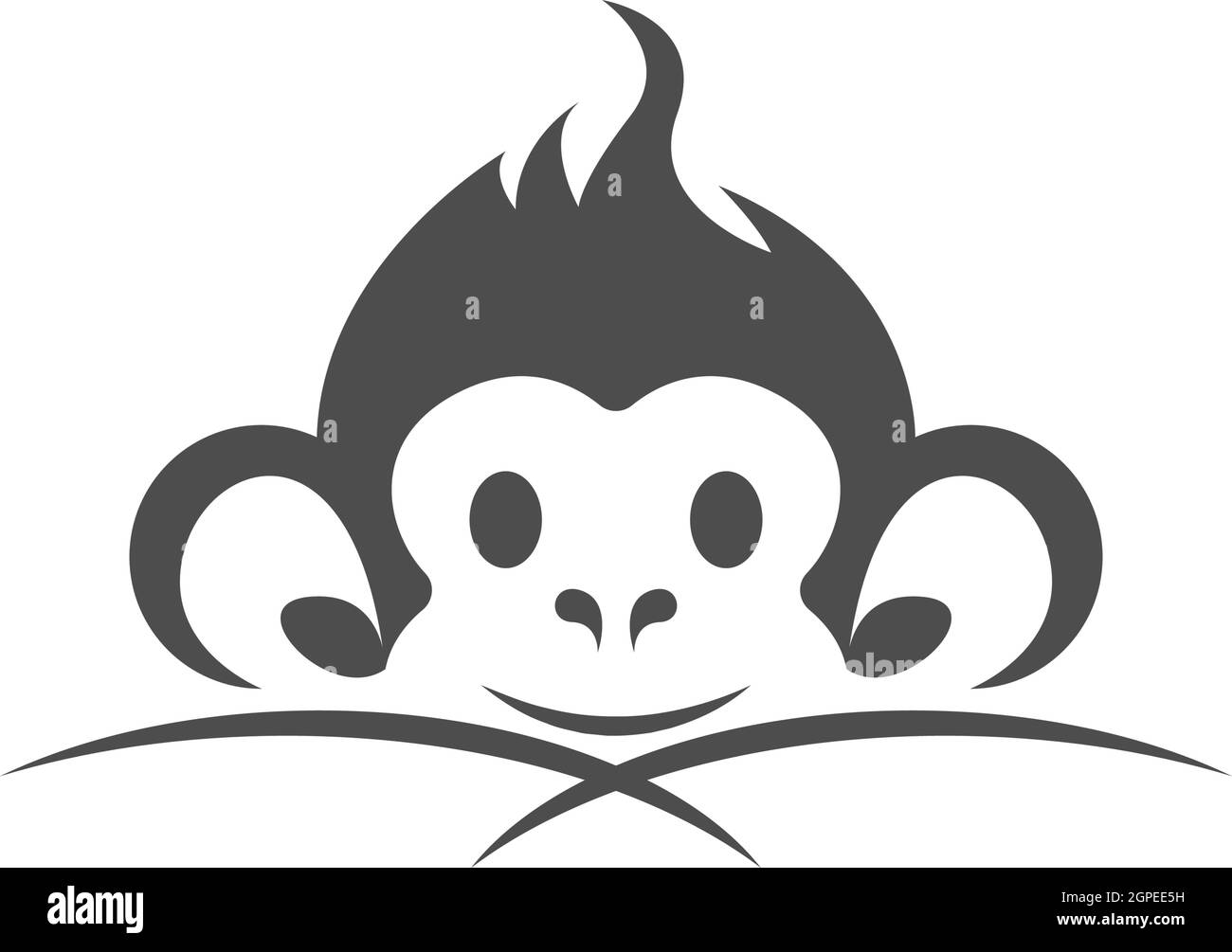 Monkey logo icon illustration vector flat design Stock Vector Image ...