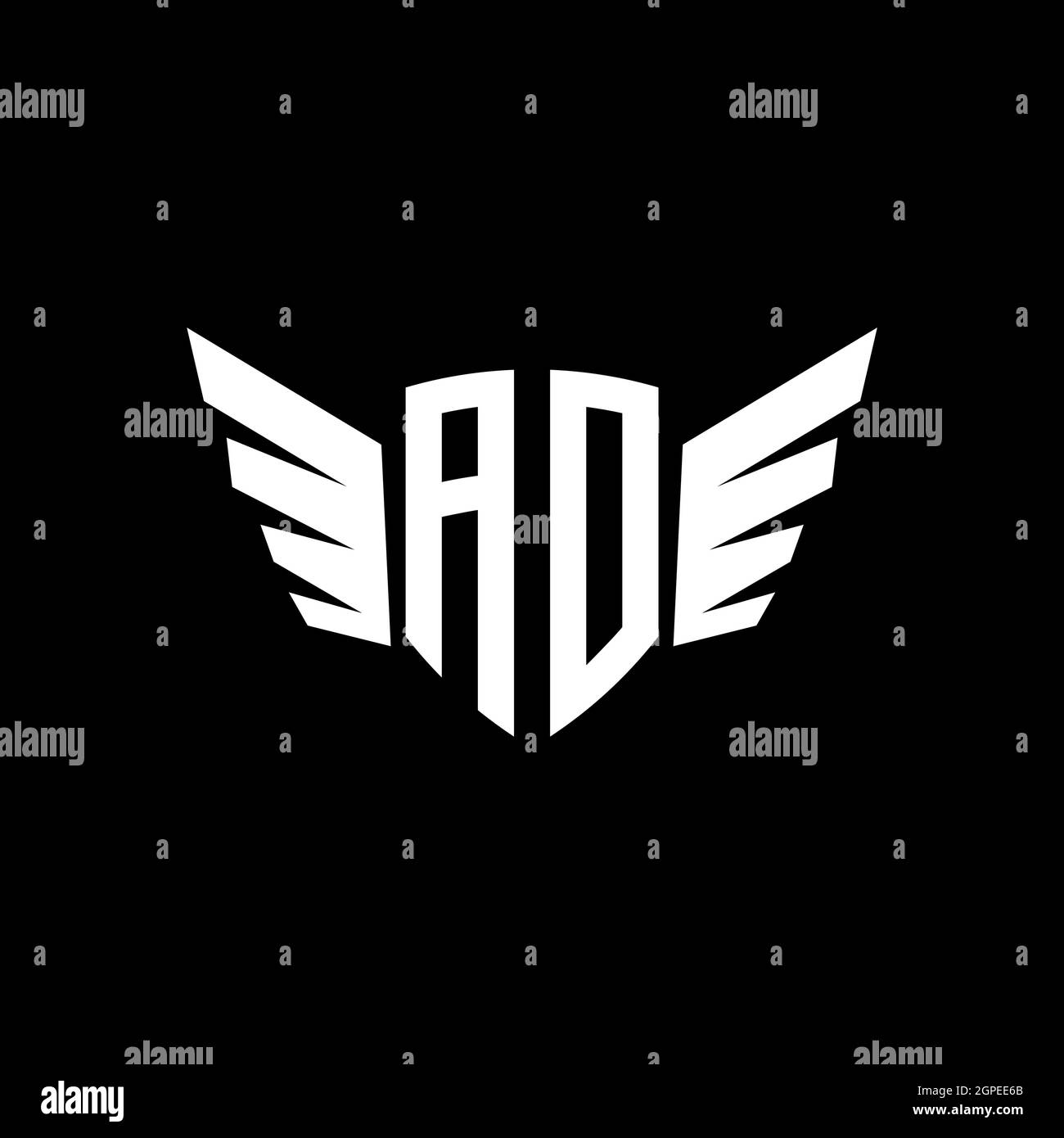 AO Monogram geometric shape style template. Monogram initial design vector isolated on white background Stock Vector