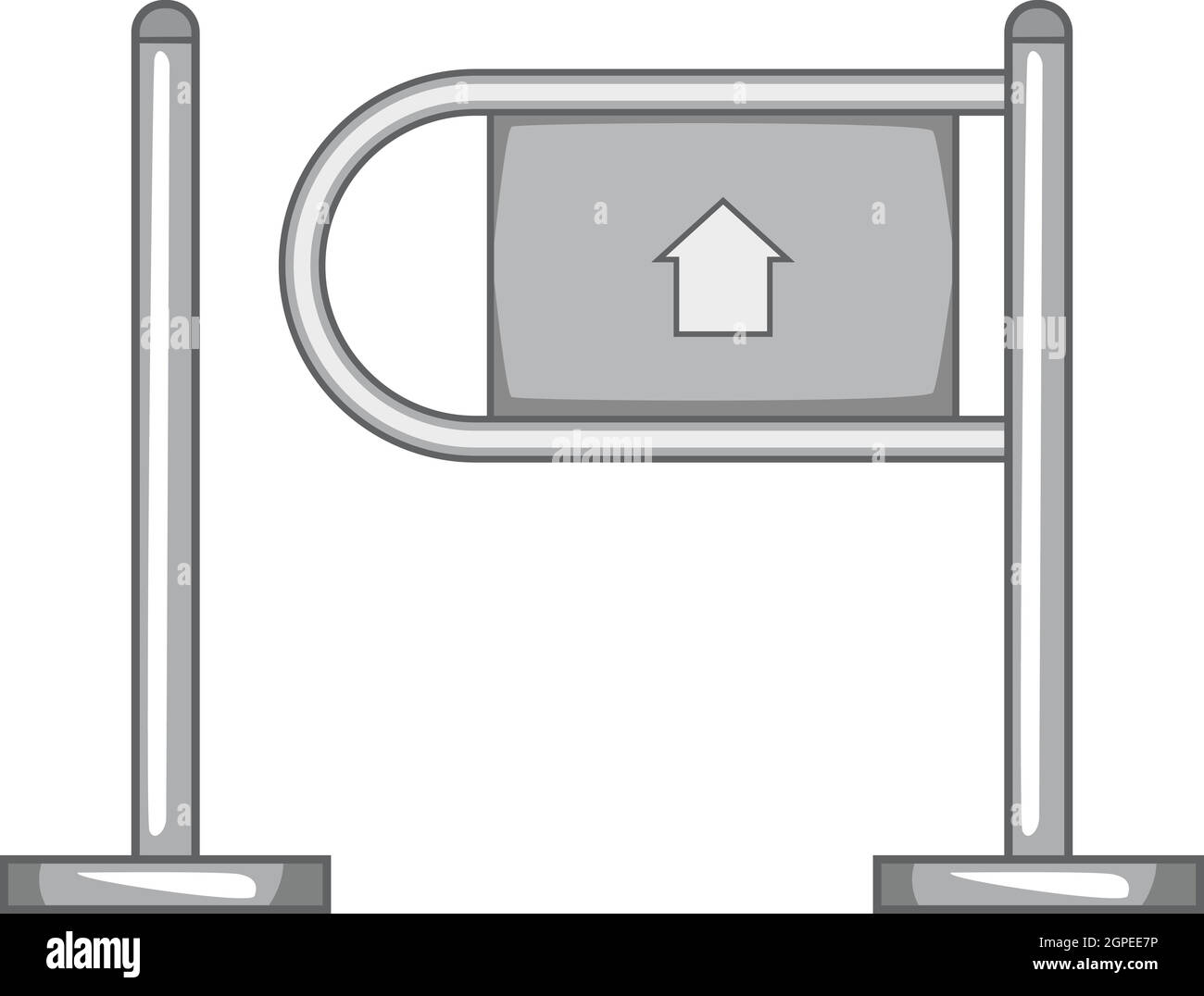 Shop entrance gate icon, gray monochrome style Stock Vector