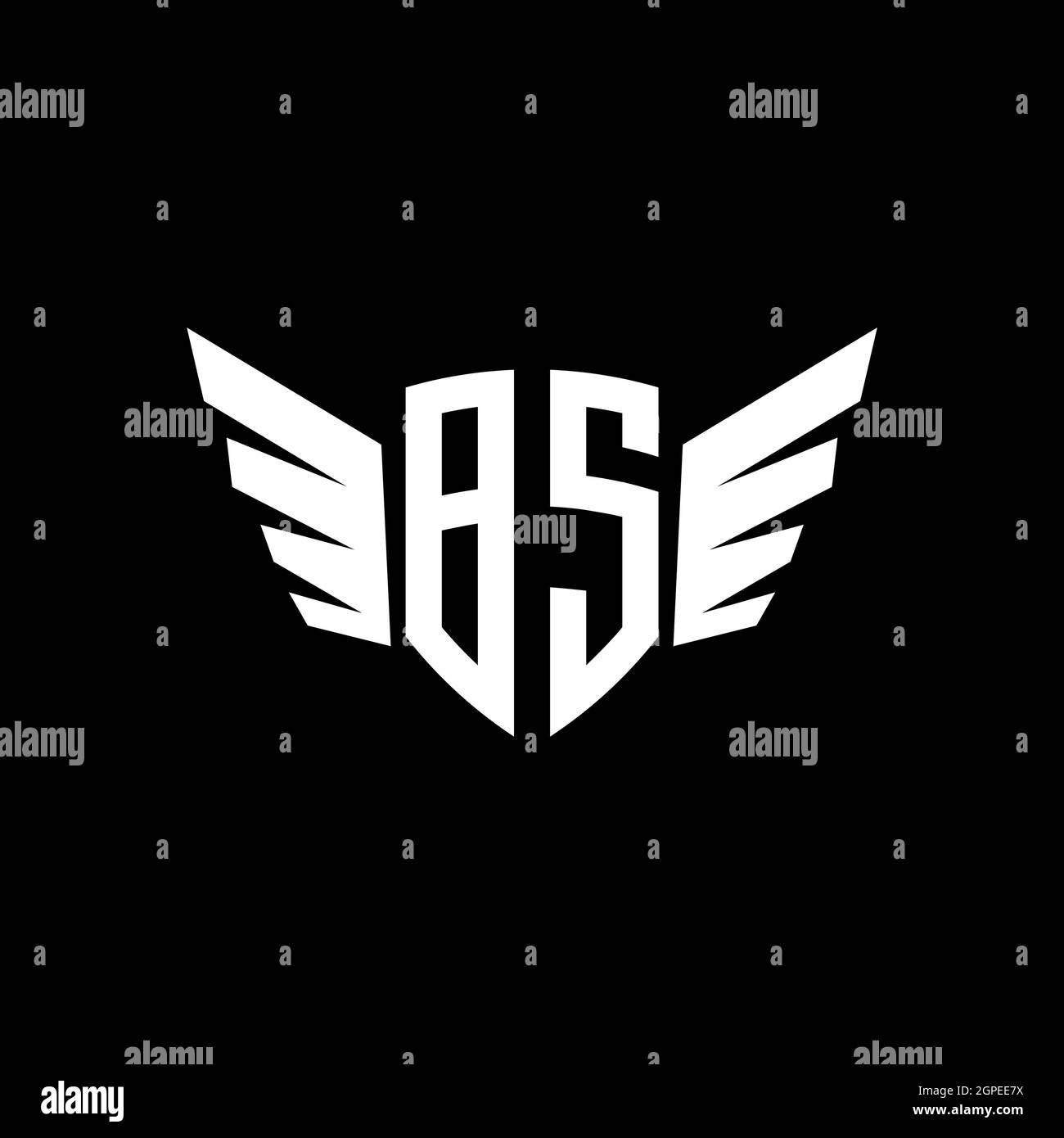 BS Monogram geometric shape style template. Monogram initial design vector isolated on white background Stock Vector