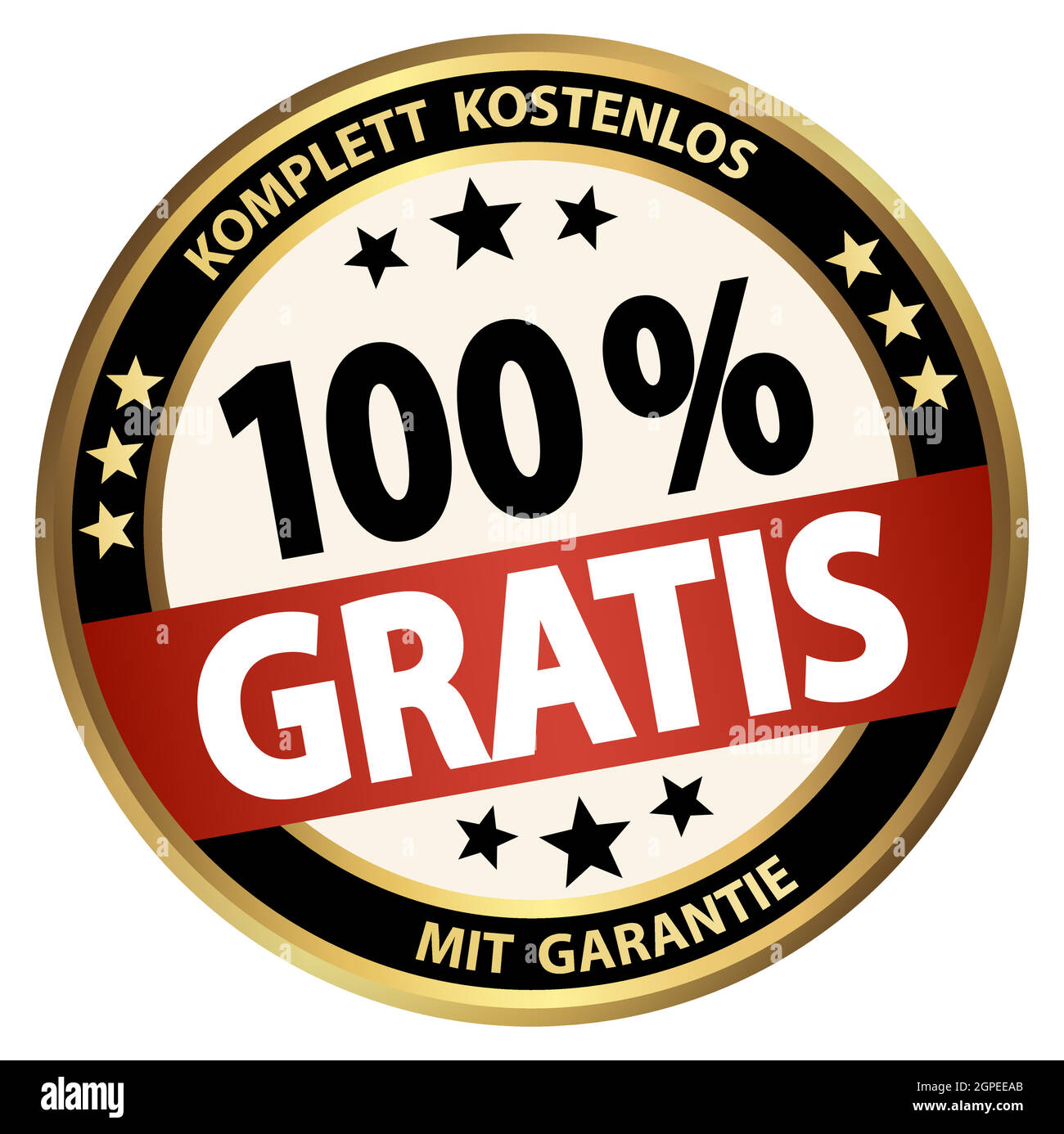 round business button - 100% gratis (german) Stock Vector