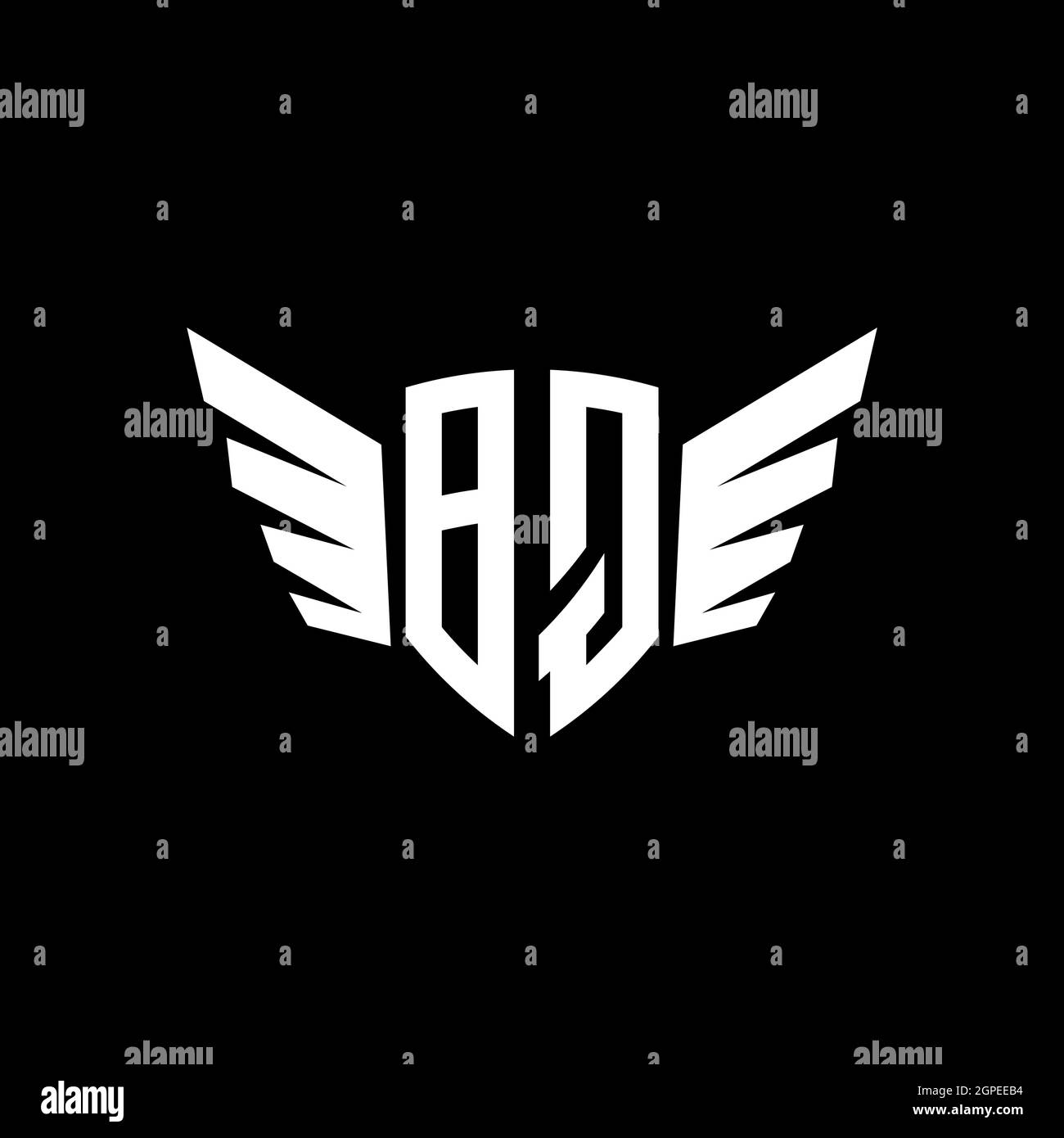 BQ Monogram geometric shape style template. Monogram initial design vector isolated on white background Stock Vector