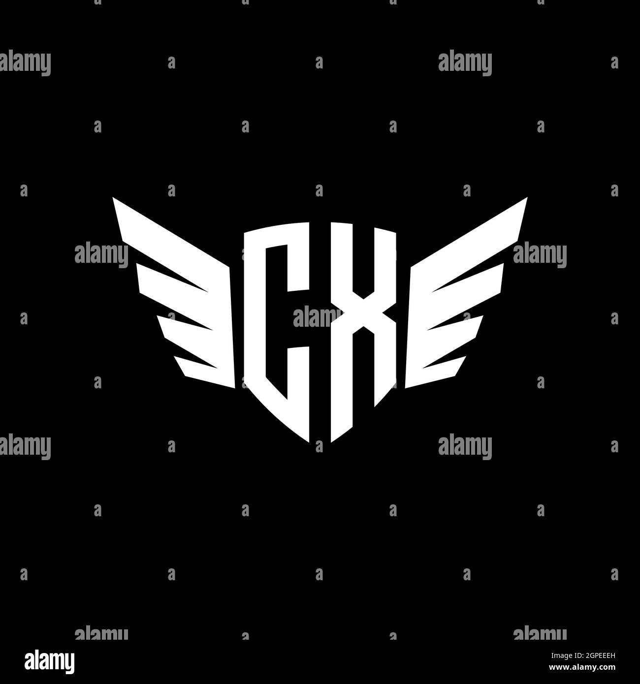 CX Monogram geometric shape style template. Monogram initial design vector isolated on white background Stock Vector