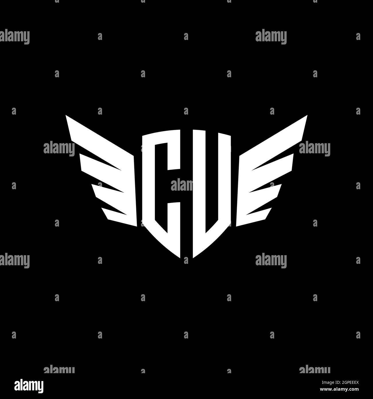 CU Monogram geometric shape style template. Monogram initial design vector isolated on white background Stock Vector