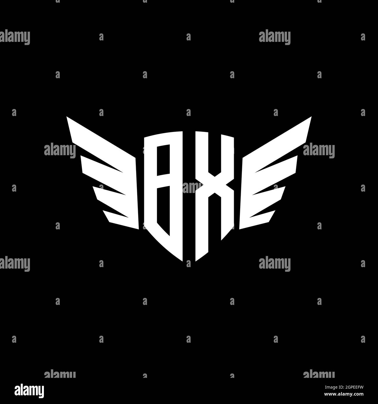 BX Monogram geometric shape style template. Monogram initial design vector isolated on white background Stock Vector
