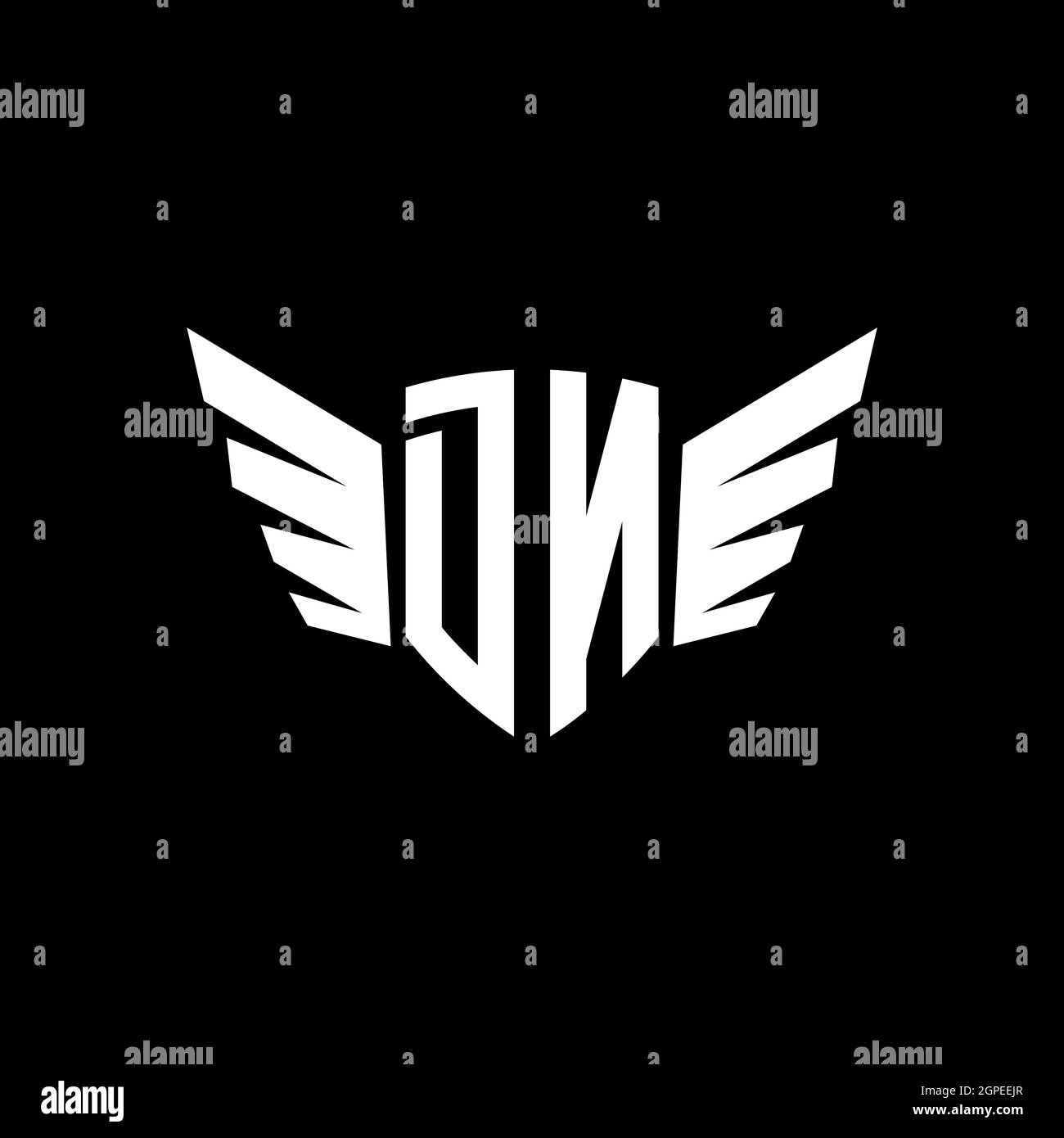 DN Monogram geometric shape style template. Monogram initial design vector isolated on white background Stock Vector