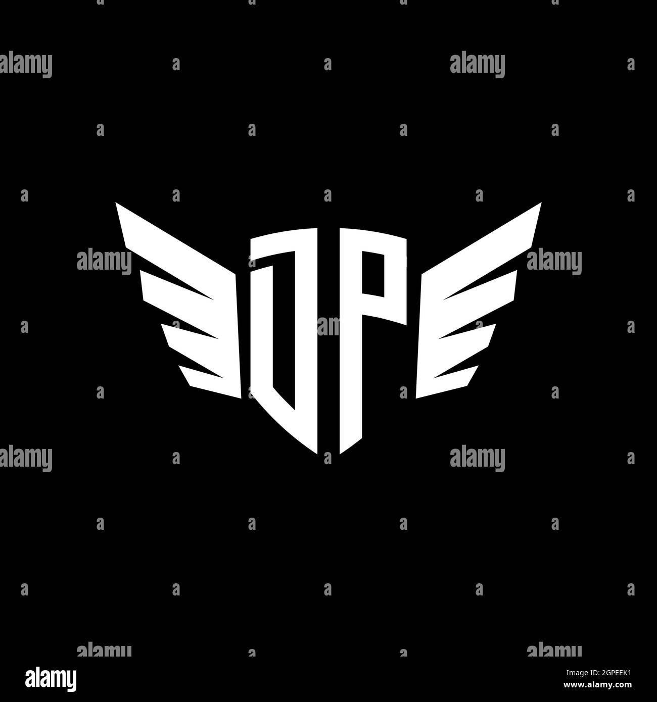 DP Monogram geometric shape style template. Monogram initial design vector isolated on white background Stock Vector