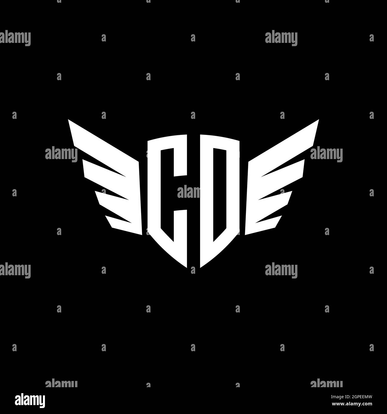 CO Monogram geometric shape style template. Monogram initial design vector isolated on white background Stock Vector