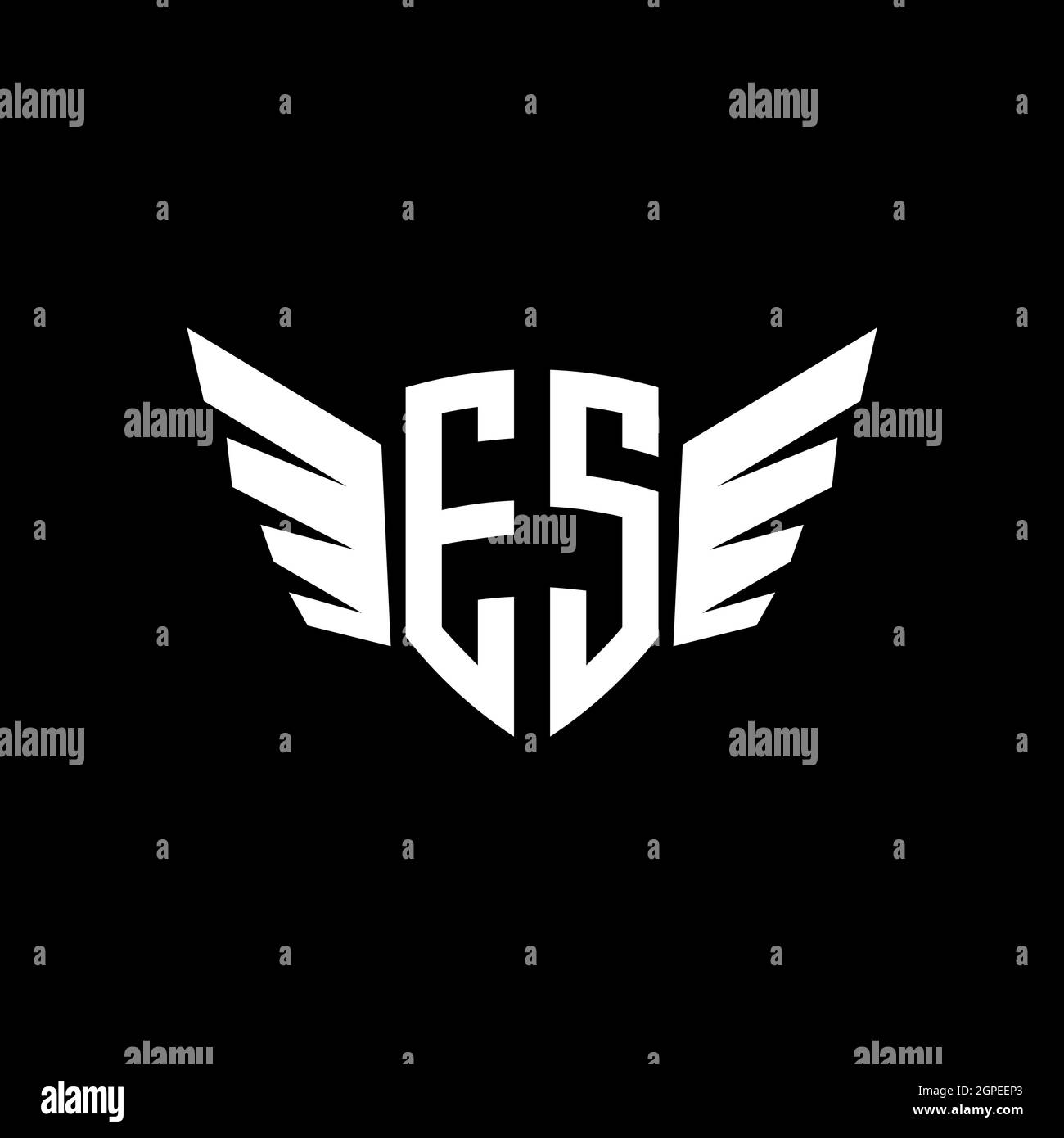 ES Monogram geometric shape style template. Monogram initial design vector isolated on white background Stock Vector