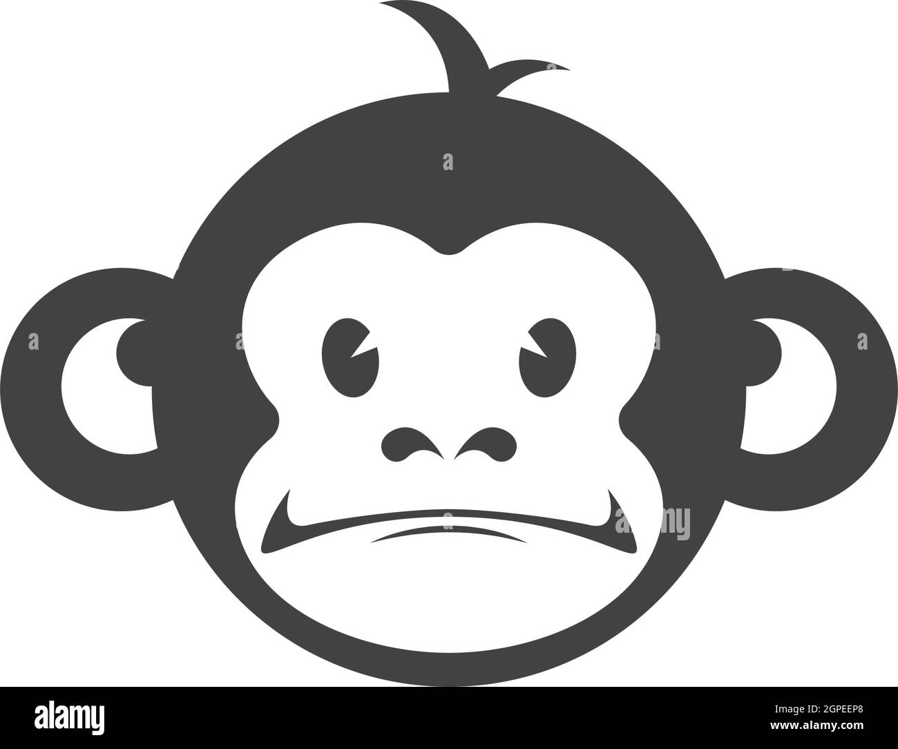 Monkey logo icon illustration vector flat design Stock Vector