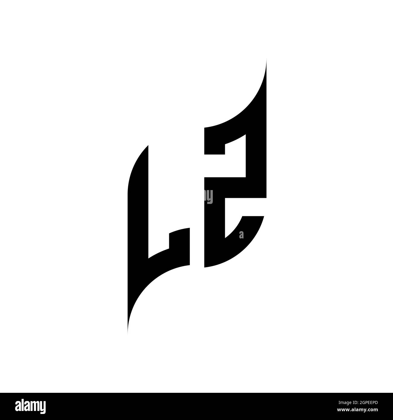 LZ Monogram geometric shape style template. Monogram initial design vector isolated on white background Stock Vector