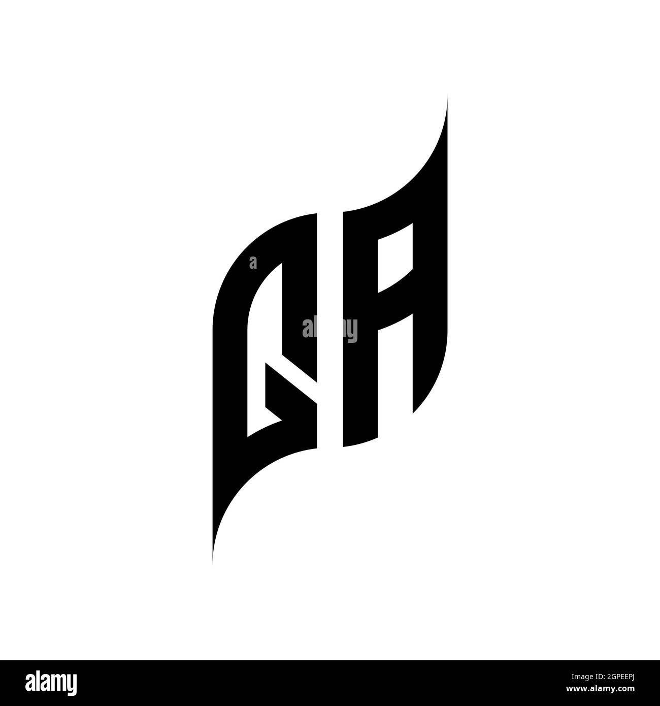 QA Monogram geometric shape style template. Monogram initial design vector isolated on white background Stock Vector