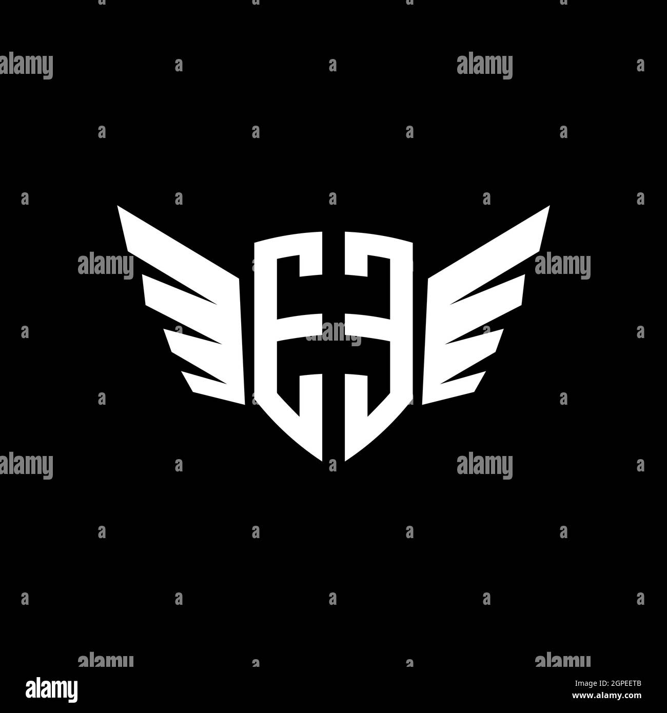 EE Monogram geometric shape style template. Monogram initial design vector isolated on white background Stock Vector