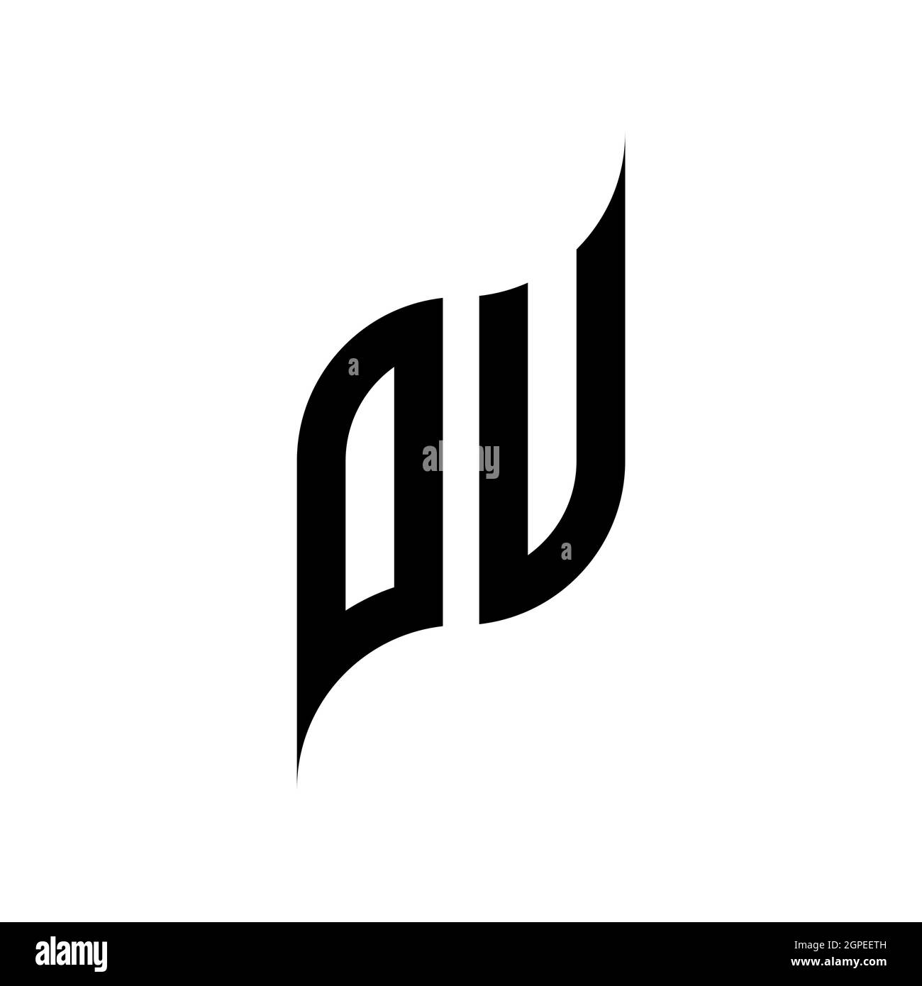 OU Monogram geometric shape style template. Monogram initial design vector isolated on white background Stock Vector