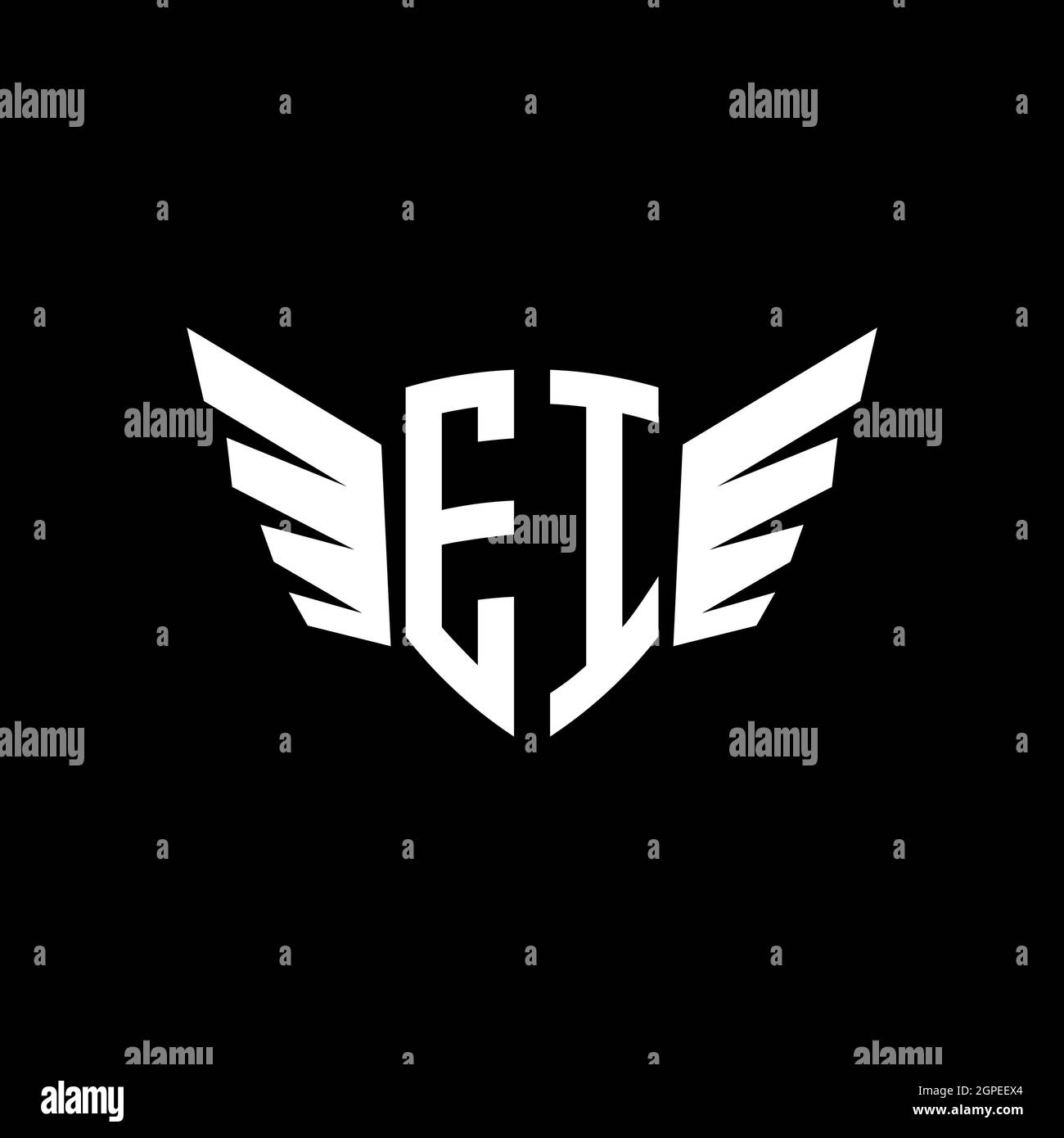 EI Monogram geometric shape style template. Monogram initial design vector isolated on white background Stock Vector