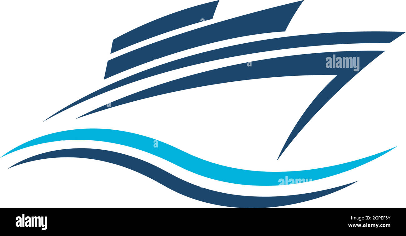 Cruise ship logo icon design template vector Stock Vector
