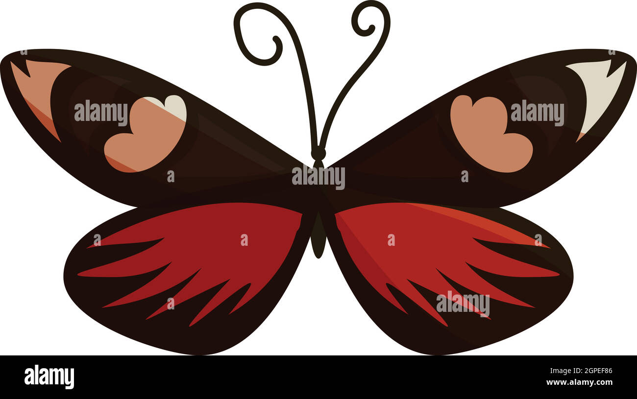 Dark butterfly icon, cartoon style Stock Vector