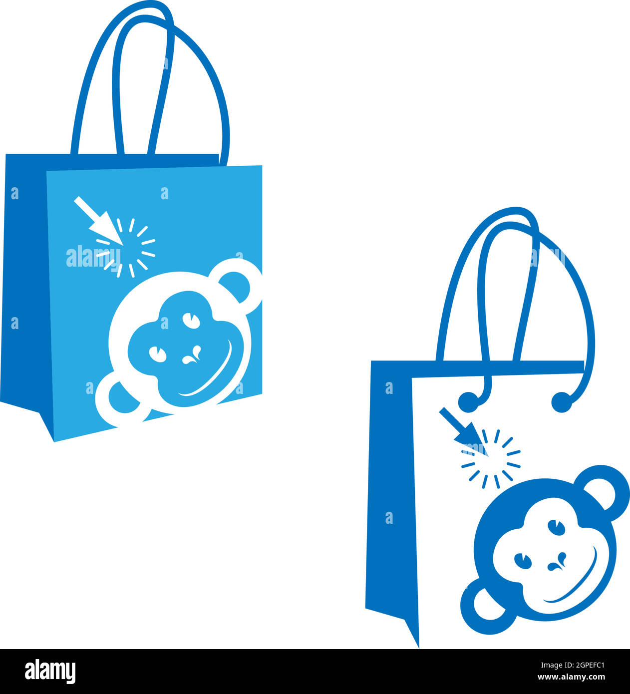 Monkey shop bag logo icon design illustration Stock Vector Image Art Alamy
