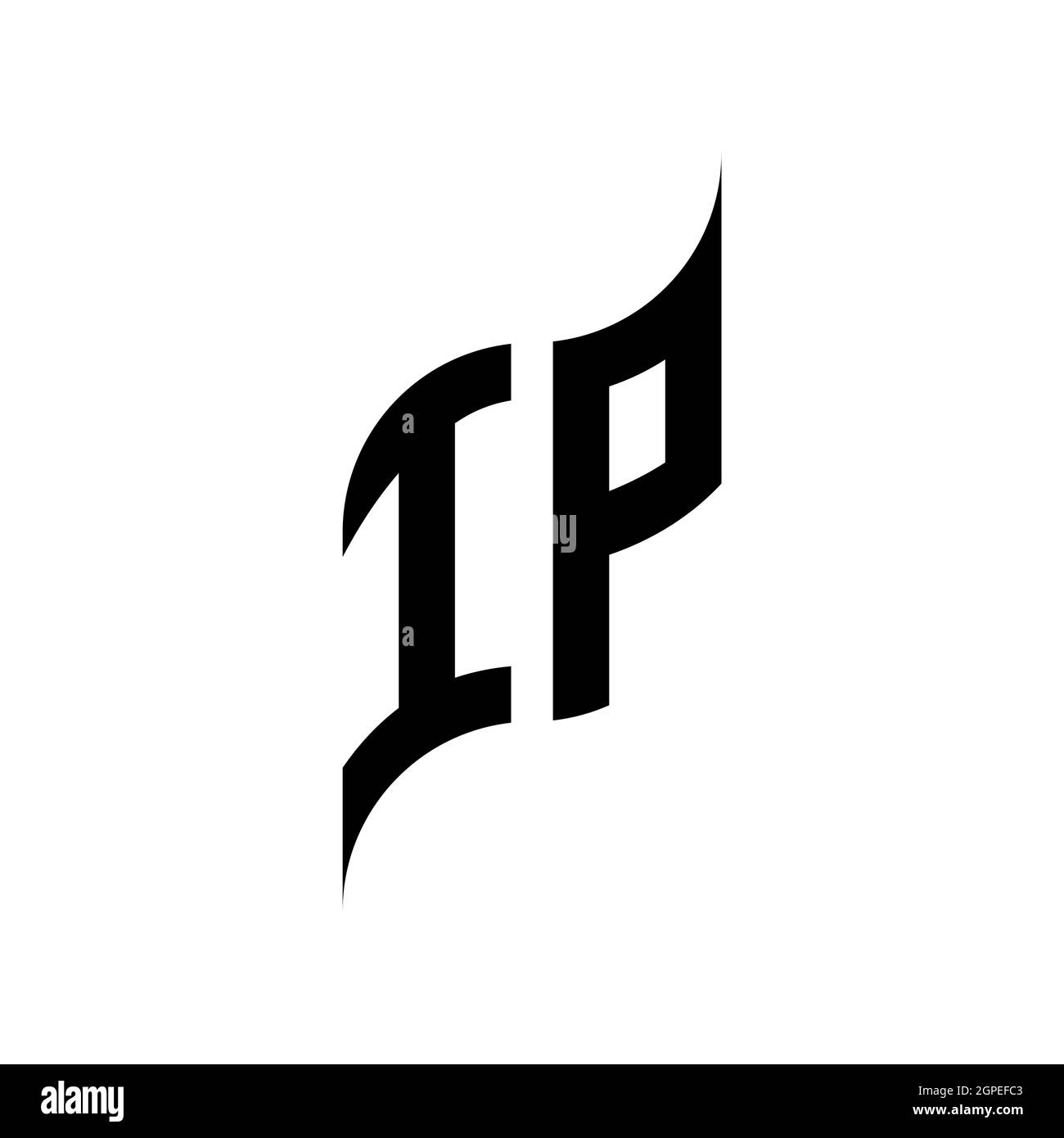 IP Monogram geometric shape style template. Monogram initial design ...