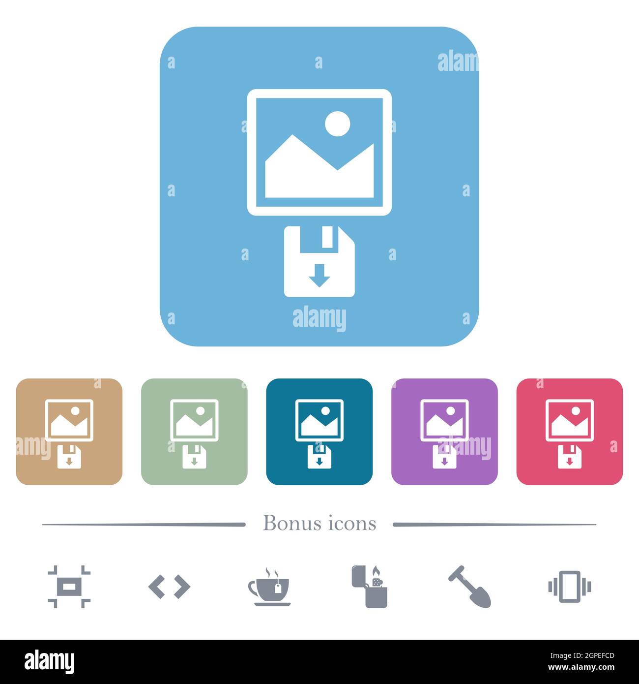 Save image to floppy disk white flat icons on color rounded square ...