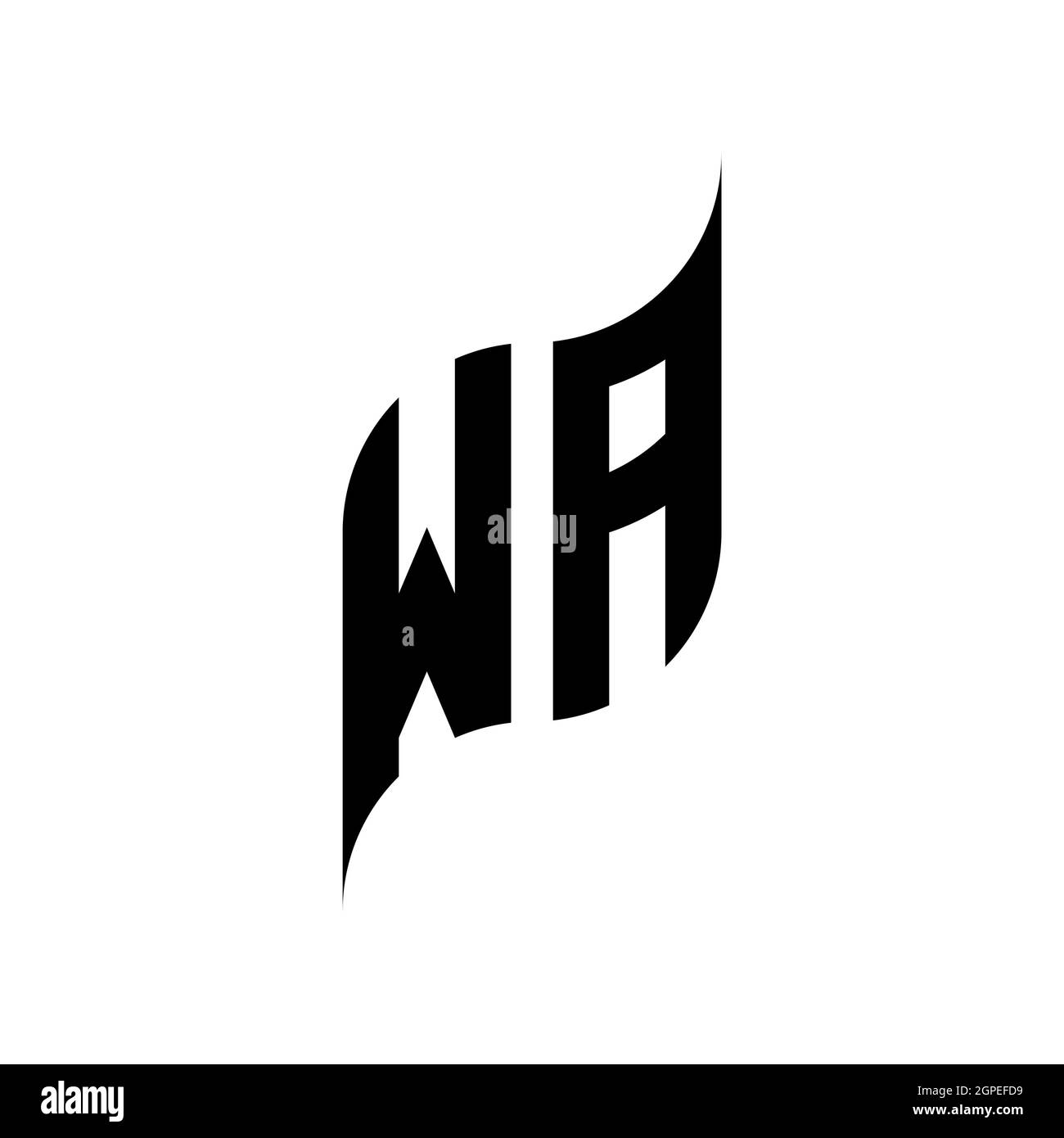 WA Monogram geometric shape style template. Monogram initial design vector isolated on white background Stock Vector
