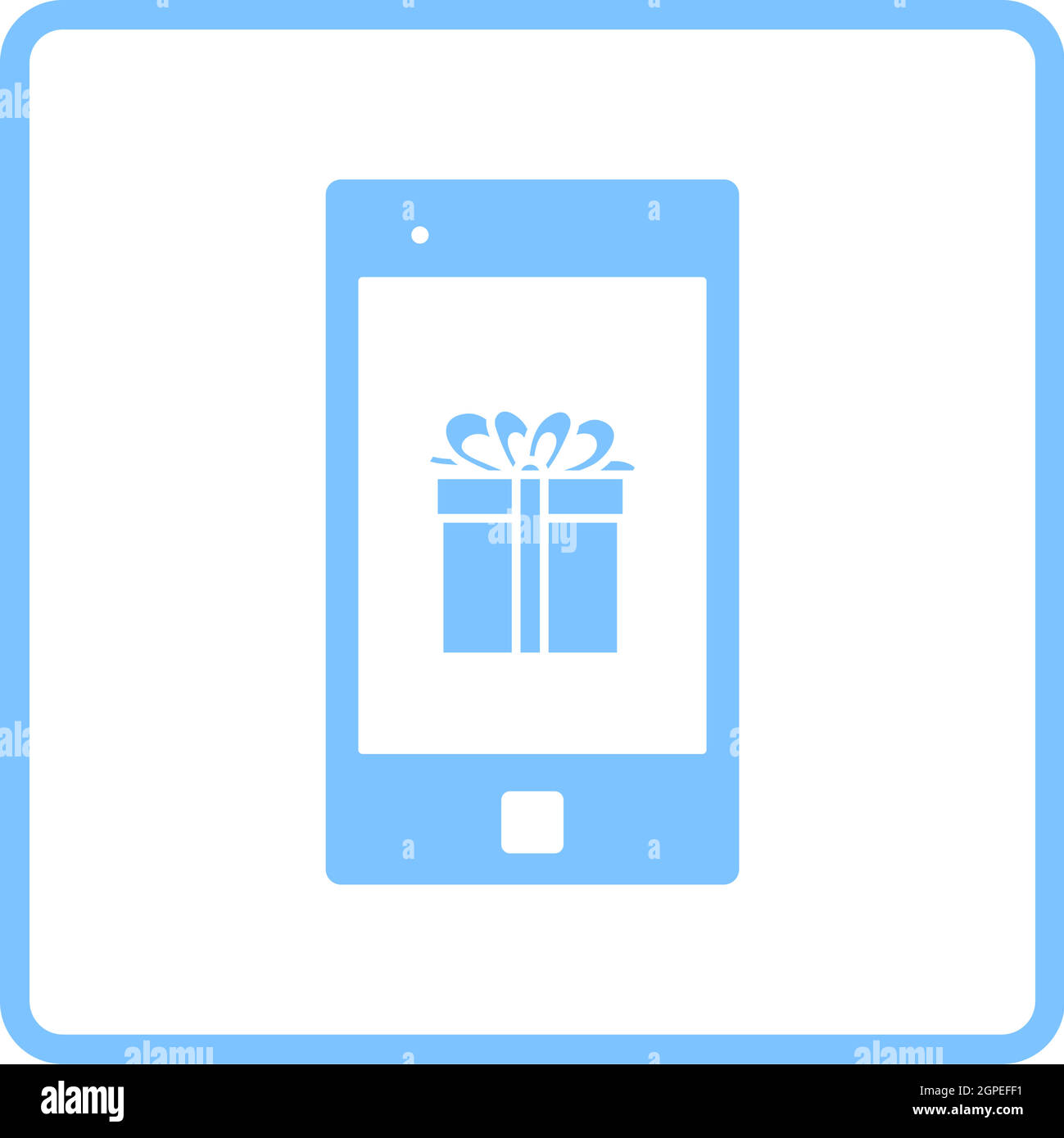 Smartphone With Gift Box On Screen Icon Stock Vector