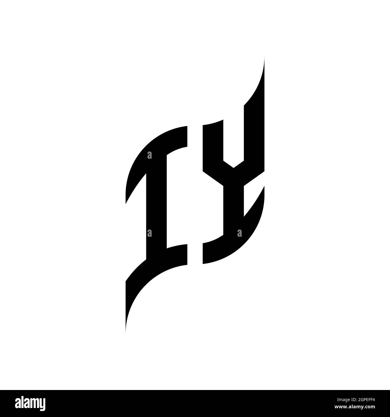 IY Monogram geometric shape style template. Monogram initial design vector isolated on white background Stock Vector