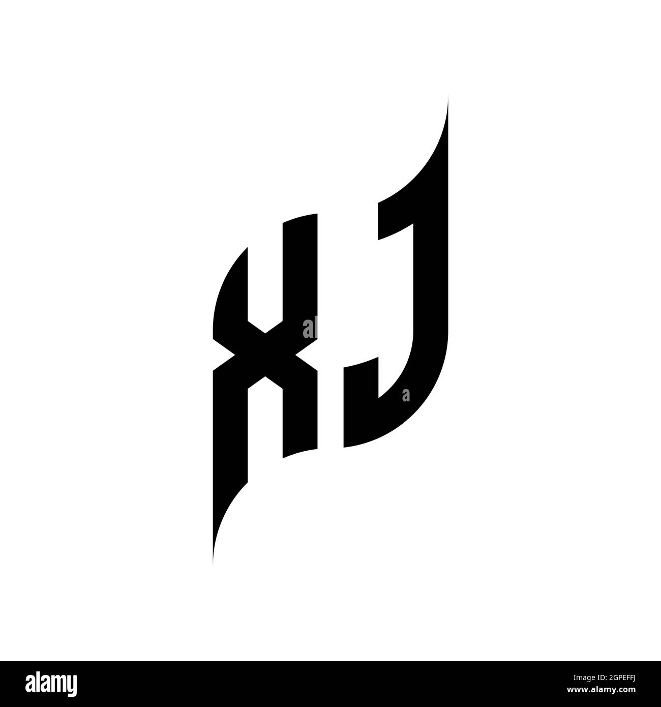 XJ Monogram geometric shape style template. Monogram initial design vector isolated on white background Stock Vector