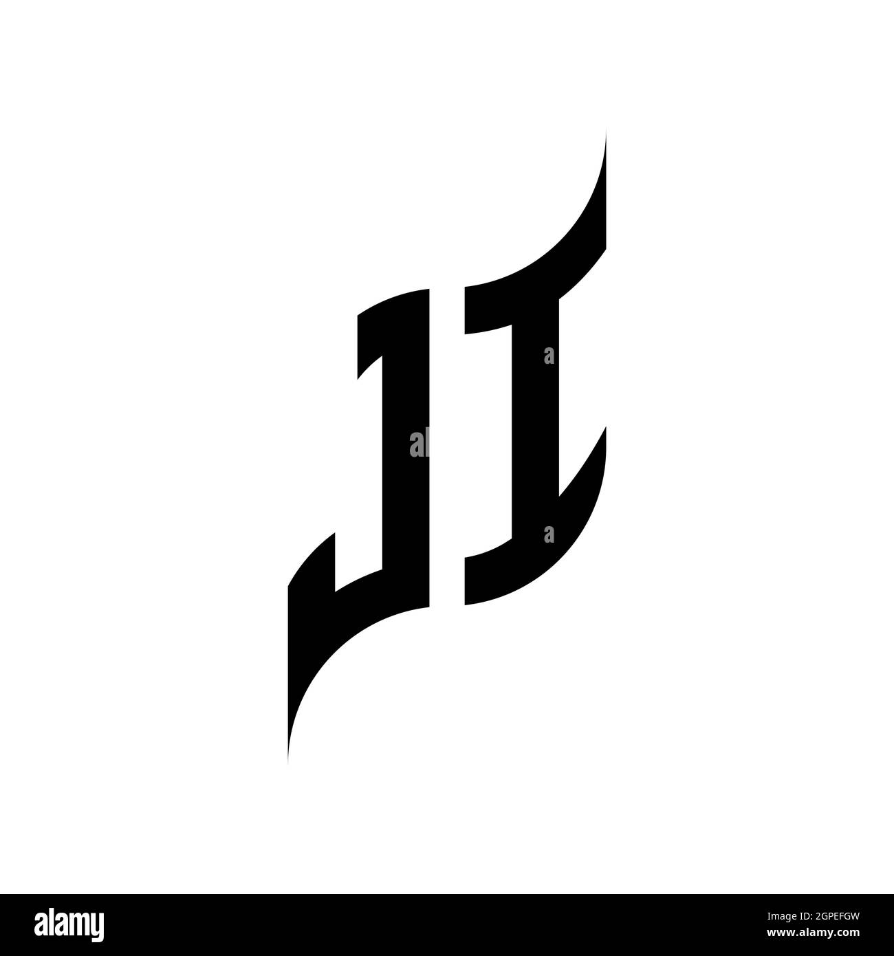 JI Monogram geometric shape style template. Monogram initial design vector isolated on white background Stock Vector