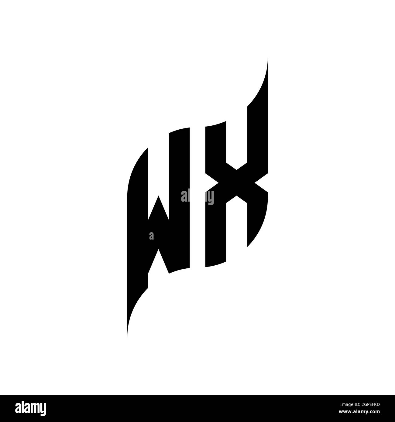 WX Monogram geometric shape style template. Monogram initial design vector isolated on white background Stock Vector