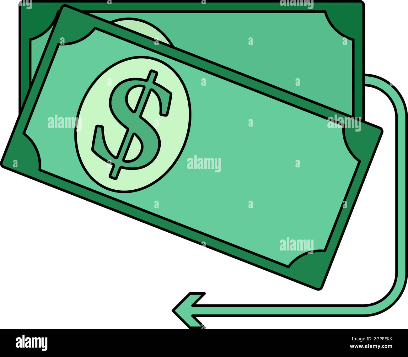 Cash Back Dollar Banknotes Icon Stock Vector Image & Art - Alamy