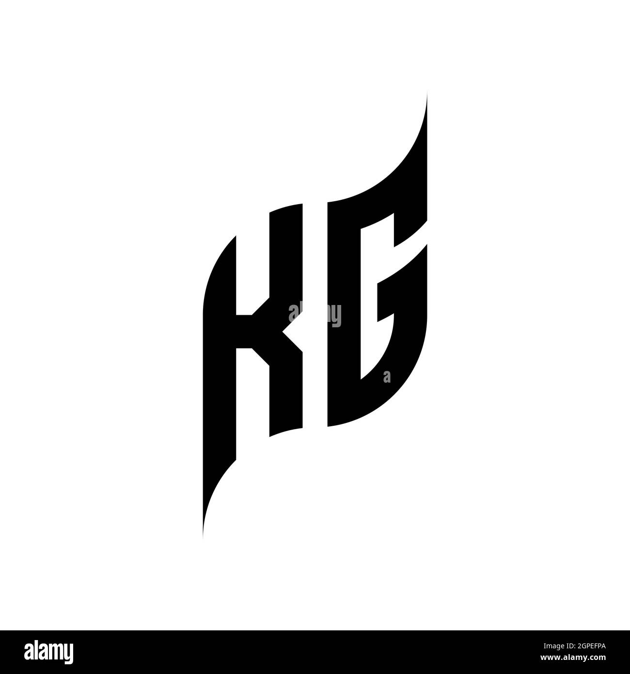 KG Monogram geometric shape style template. Monogram initial design vector isolated on white background Stock Vector