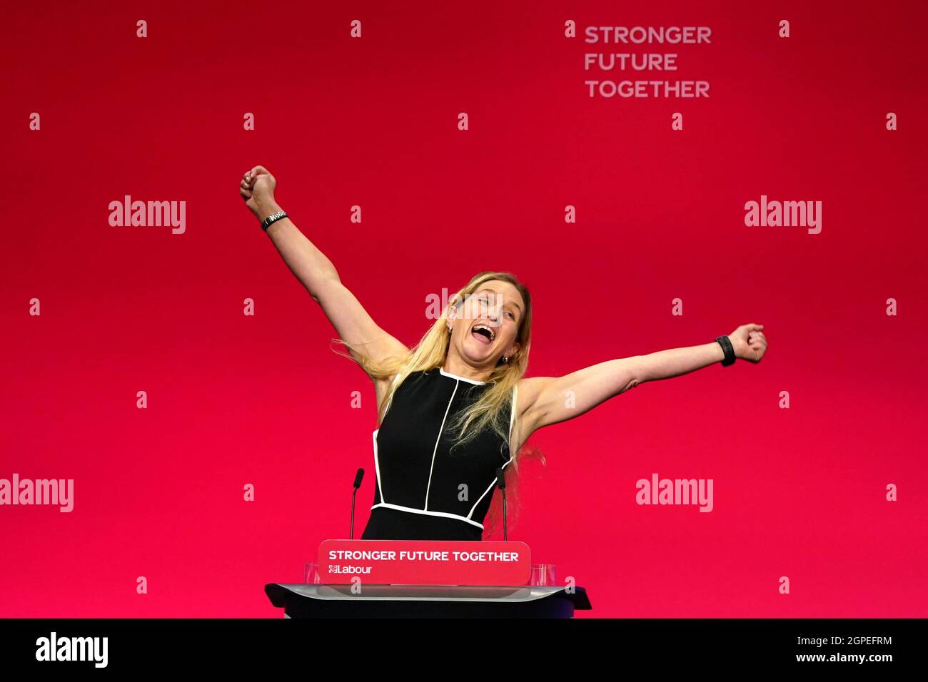 Kim Leadbeater speaks at the Labour Party conference in Brighton