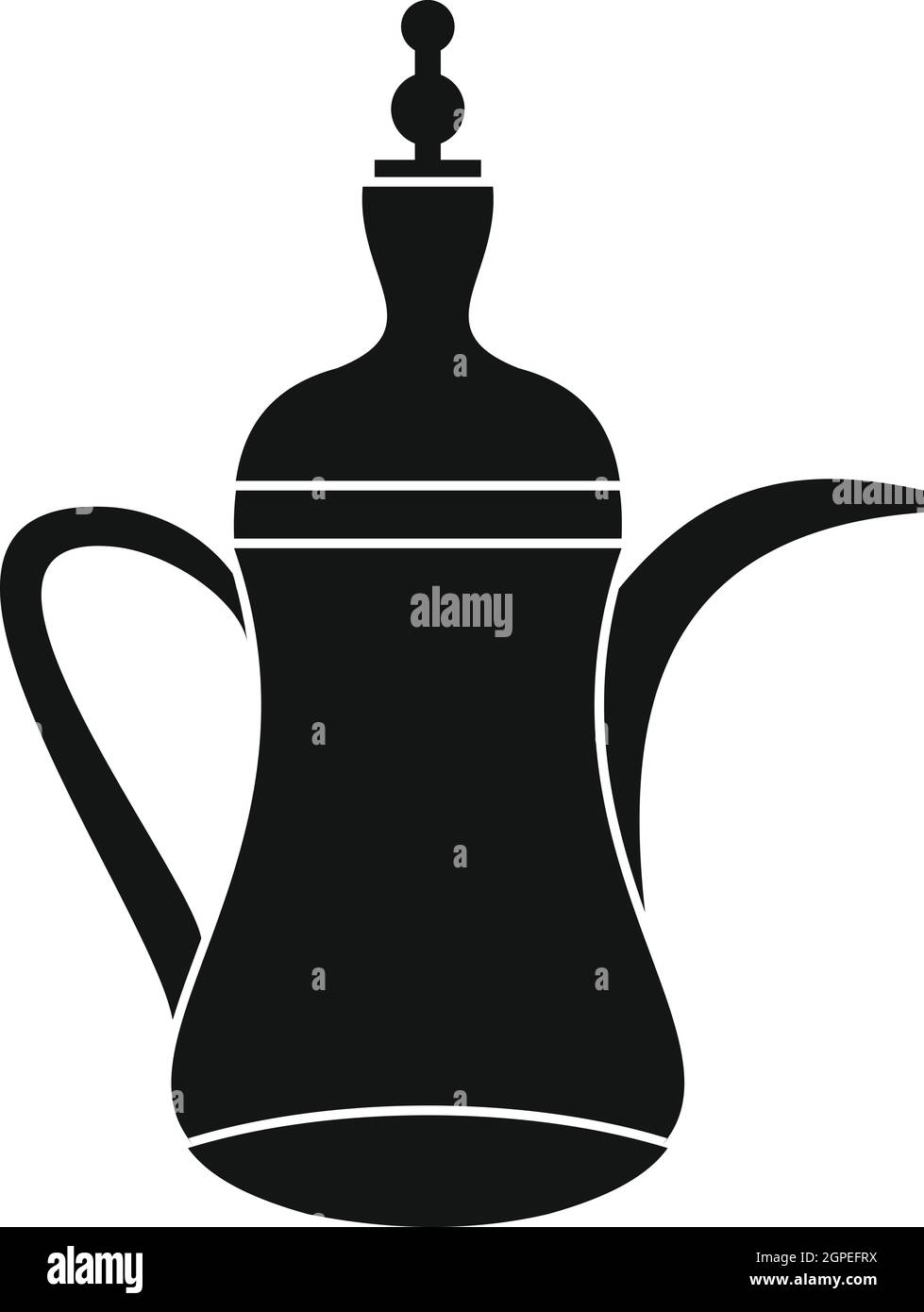 Oriental teapot icon, simple style Stock Vector