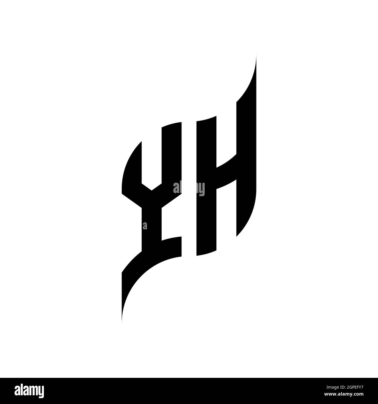 YH Monogram geometric shape style template. Monogram initial design vector isolated on white background Stock Vector