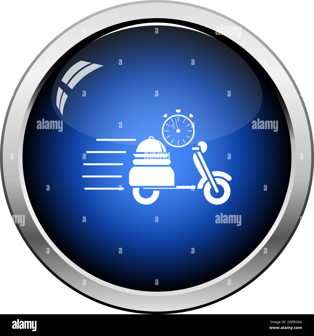 Restaurant Scooter Delivery Icon Stock Vector