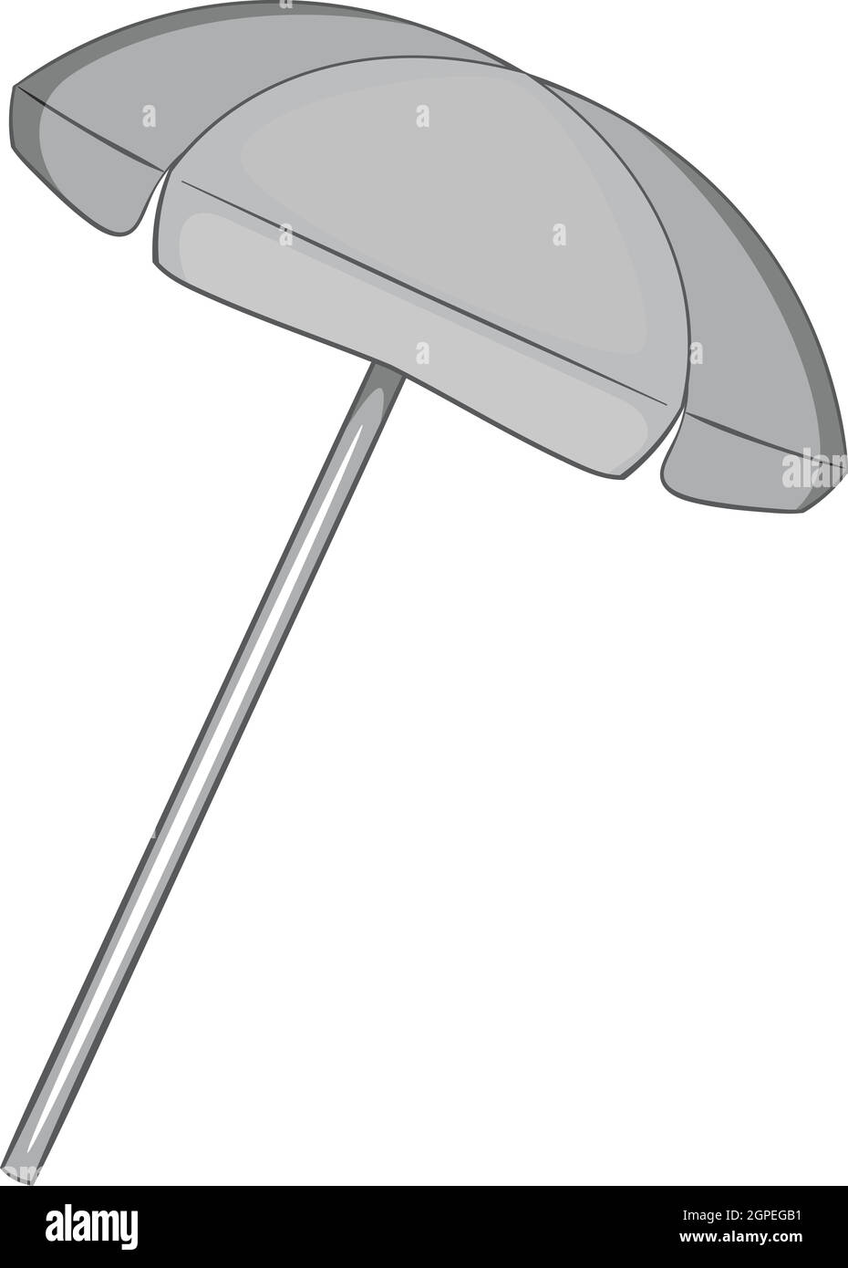 Beach umbrella icon, gray monochrome style Stock Vector