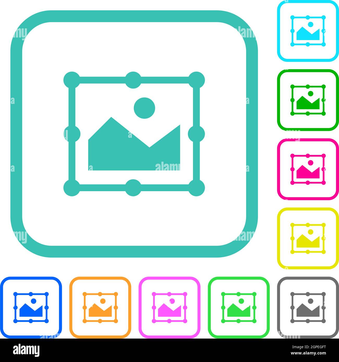 Image free transform vivid colored flat icons in curved borders on ...