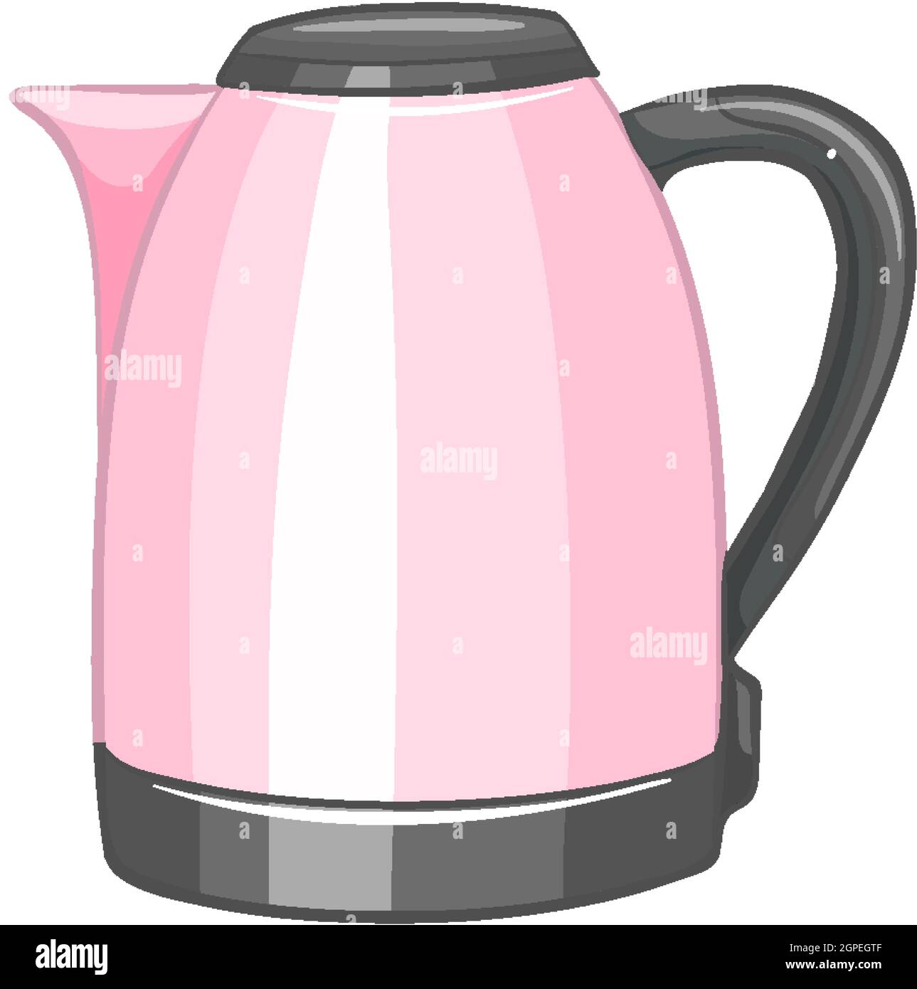 Electric kettle with handle isolated on white background illustration Stock Vector